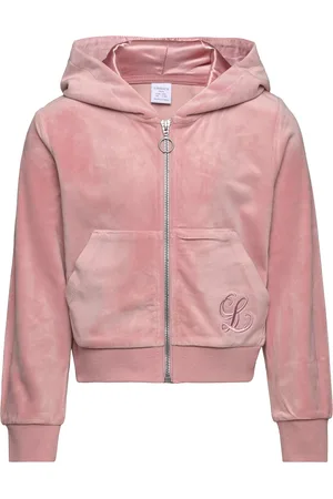 Lindex Sweatshirt Velour With Hoodie Pink