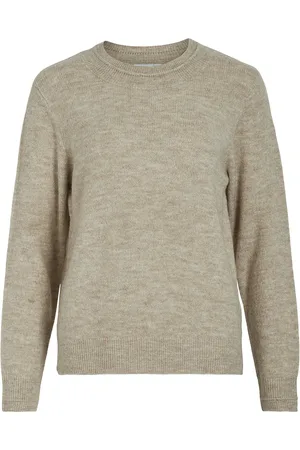 VILA Vima O-Neck L/S Knit Top-Noos Beige