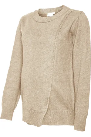 Mama;licious Mlnewanne Iris L/S Knit Top 2F Beige