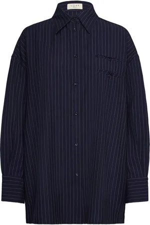 Norr Neo Pinstripe Shirt Navy