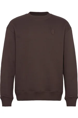 Knowledge Cotton Apparal Loose Fit Heavy Diagonal Structure Brown