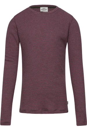 Mads Norgaard 2X2 Cotton Stripe Talino Top Burgundy