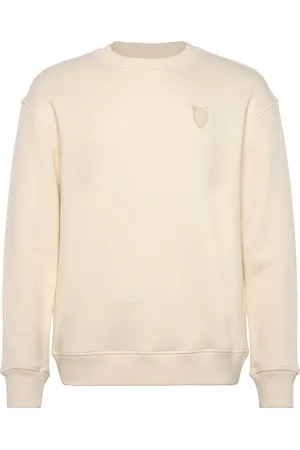 Knowledge Cotton Apparal Loose Fit Heavy Diagonal Structure Cream