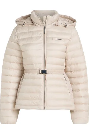Calvin Klein Lw Padded Smocking Jacket Cream