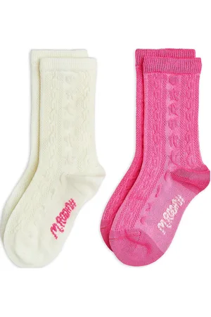 Mini Rodini Textured 2-Pack Socks Pink