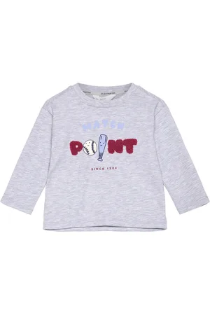 MANGO Long-Sleeved T-Shirt With Embossed Print Purple