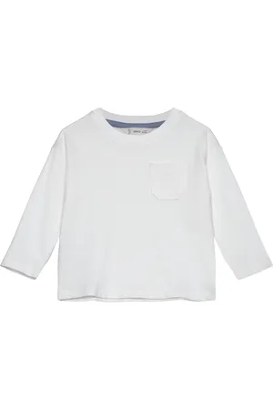 MANGO Long Sleeve Cotton T-Shirt White