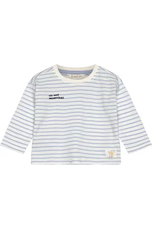 MANGO Printed Long Sleeve T-Shirt Blue