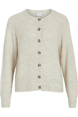 VILA Vijulaja O-Neck L/S Knit Cardigan White