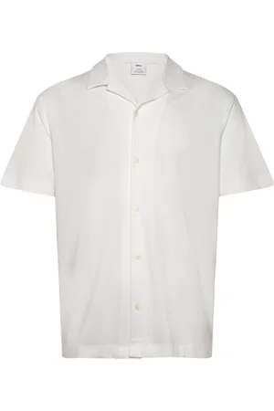 MANGO Bowling Collar Cotton Shirt White