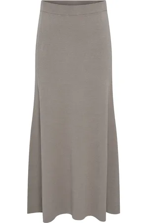 Y.A.S Fonny Hw Ankle Knit Skirt S. Noos Grey