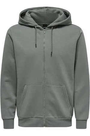 Only & Sons Onsceres Zip Thr. Hoodie Sweat Noos Grey