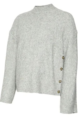 Mama;licious Mlbrittany Vita L/S Knit Top 2F Grey