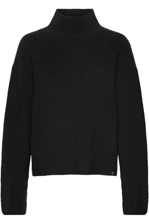 Calvin Klein Chunky Loose High Neck Sweater Black