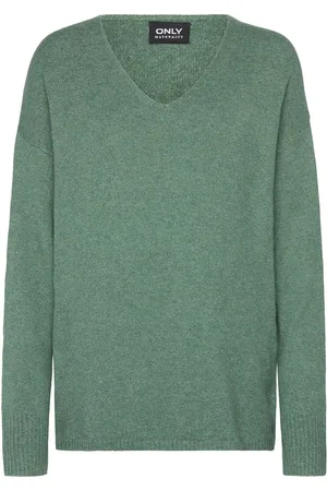 ONLY Olmrica Life L/S V-Neck Pullo Knt Green