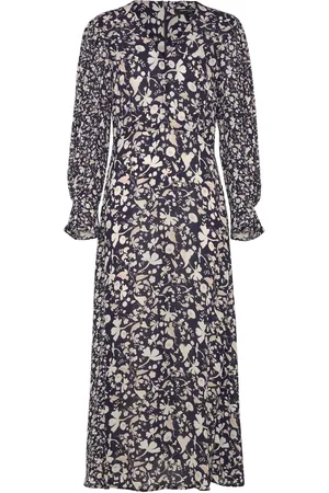 French Connection Jeannie Chiara Drape Midi Dres Black