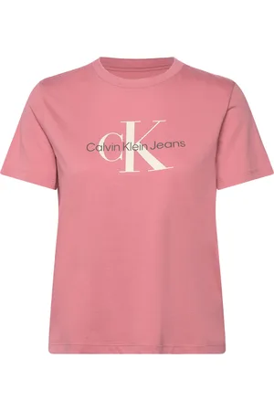 Calvin Klein Ss Monologo Crewneck Tee Pink