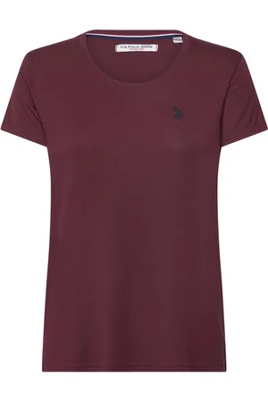 U.S. Polo Assn. Della Lf Ss Vi Ela Usp W Tee Burgundy
