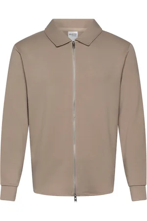 SELECTED Slhemanuel Soft Full Zip Sweat Noos Beige