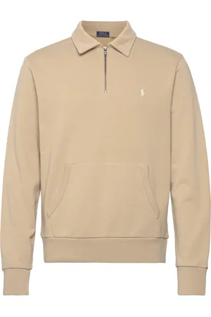 Ralph Lauren Loopback Fleece Quarter-Zip Sweatshirt Beige