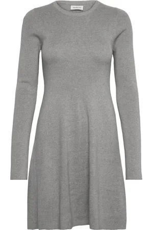 Calvin Klein Ck Intarsia Sweater Dress Grey