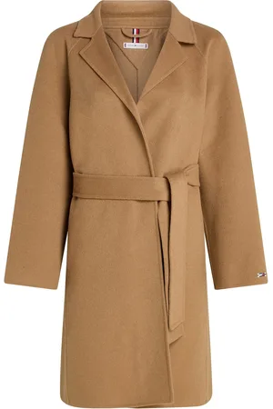 Tommy Hilfiger Reg Df Wool Belted Coat Beige