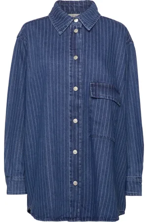 Norr Kenzie Over D Denim Shirt Blue