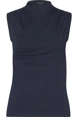 French Connection Rallie Cross Neck Top Navy