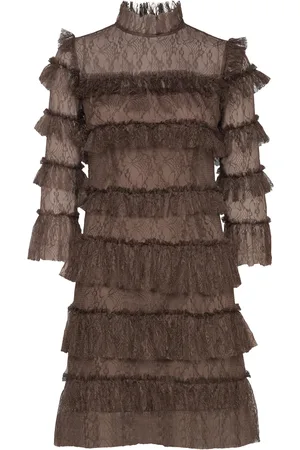 By Malina Carmine Frill Mini Lace Dress