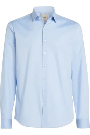 Calvin Klein Non Iron Pattern Slim Shirt Blue