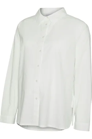 Mama;licious Mlleticia Lia L/S Wo String Shirt 2F White