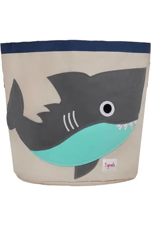 3 sprouts Storage Container, Round Grey