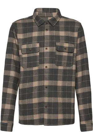 Les Deux Lennon Check Overshirt Kids Brown