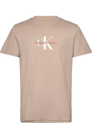 Calvin Klein Distressed Monologo Tee Beige