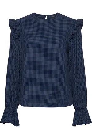 Lexington Carmen Check Blouse Blue