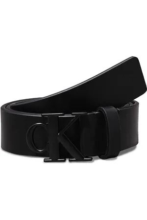 Calvin Klein Round Mono Plaque Lthr Belt 35Mm Black