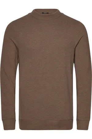 Denham Mens Pullover Lg. Sleeve Crew-Neck Brown