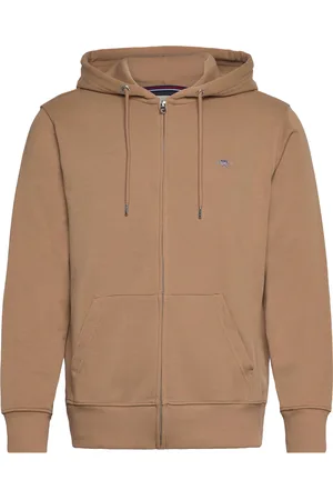 GANT Reg Shield Full Zip Hoodie Brown