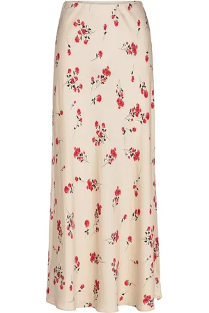 French Connection Floramour Ennis Satin Long Skt Cream