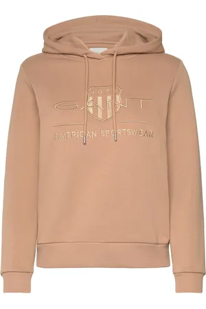 GANT Reg Tonal Shield Hoodie Brown