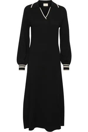 Cream Crvillea Knit Dress Black