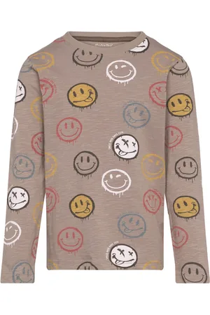 Minymo T-Shirt Ls Aop Brown
