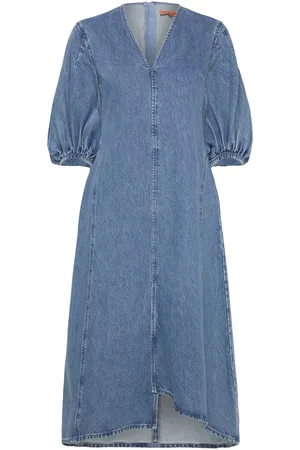 STINE GOYA Volume Sleeves Midi Dress, 2251 Den Blue