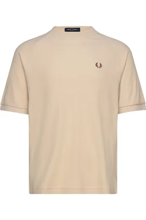Fred Perry Ribbed Raglan S T-Shirt Cream