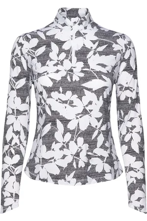 Callaway Textured Abstract Print Top Grey