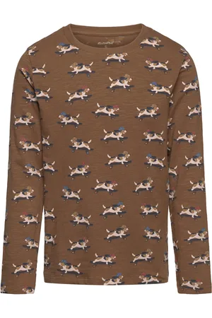 Minymo T-Shirt Ls Aop Brown