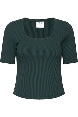 Casall Scoop Rib Tee Green