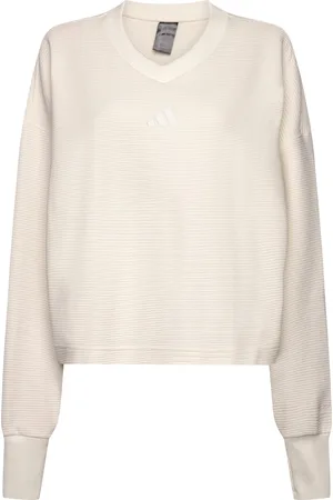 adidas All Szn Rib V-Neck Sweatshirt Cream