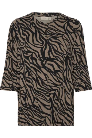 FRANSA Frflora Tee 3 Brown