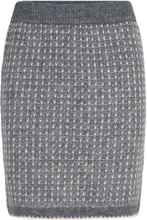 SELECTED Slfsine Short Knit Skirt Grey